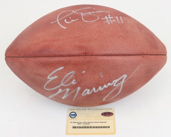 Eli Manning & Phil Simms Autographed Football