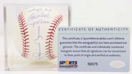 Jeter, Rivera, Posada & Pettitte Autographed Ball