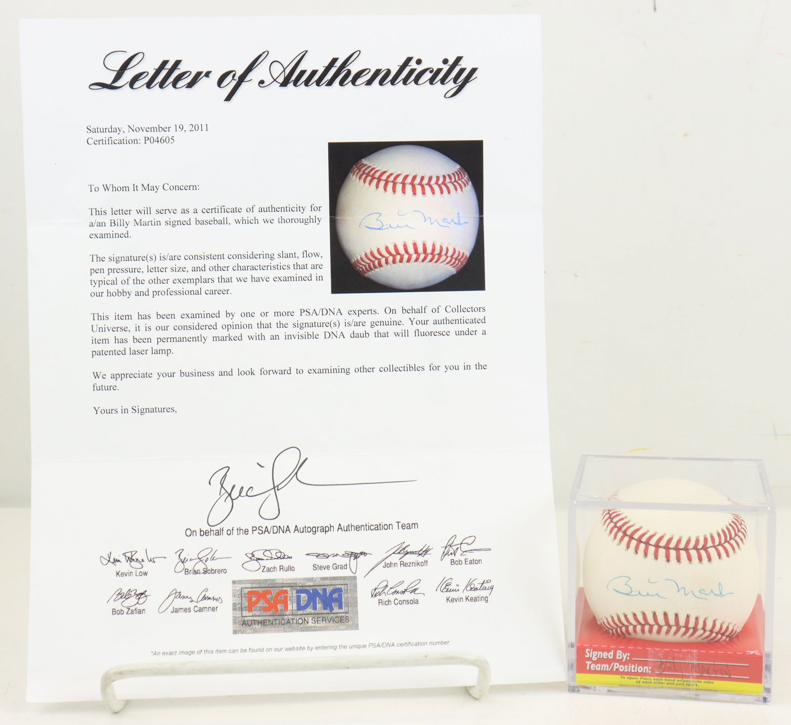 Billy Martin Autographed Baseball (1 of 9)