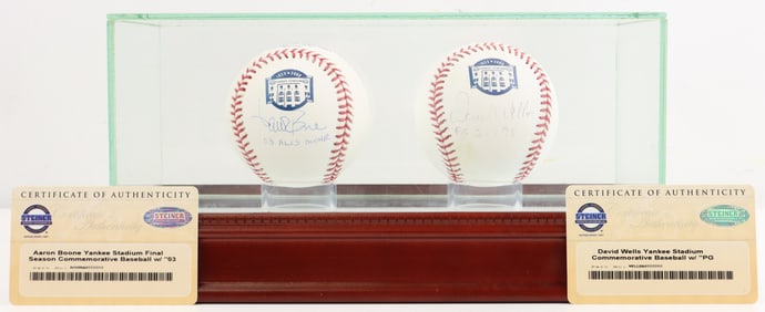 David Wells & Aaron Boone Autographed Baseballs