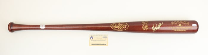 Jorge Posada Autographed Commemorative Bat