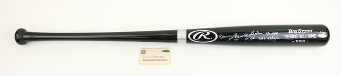 Bernie Williams Autographed Game Model Bat