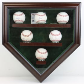 (6) Autographed Major League Baseballs & Display