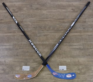 DeSotto & Stepan Autographed NHL Hockey Sticks