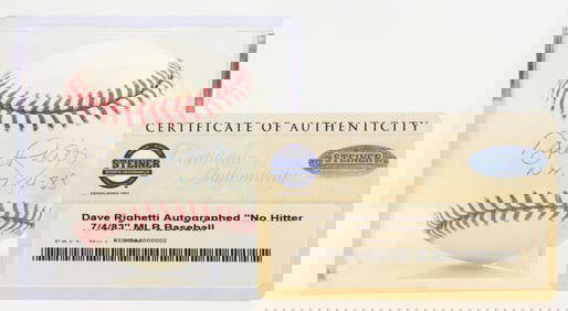 Dave Righetti Autographed "No Hitter" Baseball