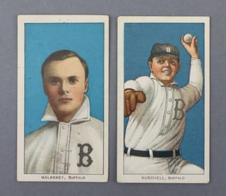 (2) 1909-11 T206 Piedmont Baseball Tobacco Cards