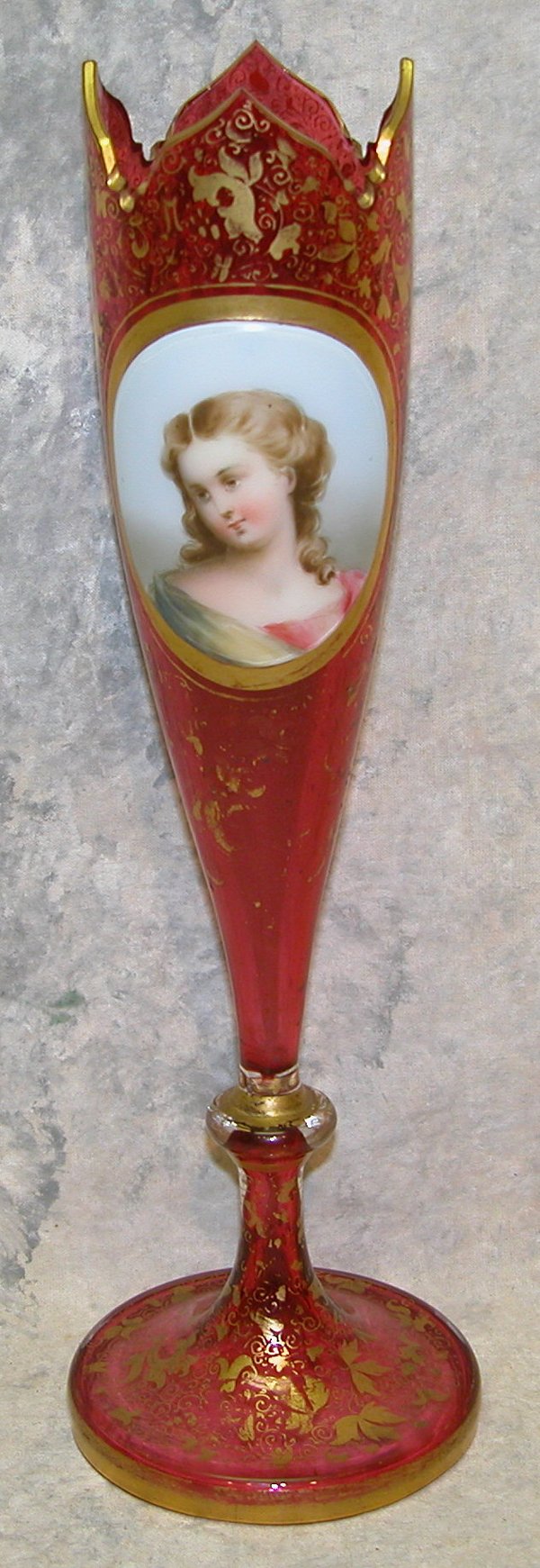 Cranberry Glass Vase.