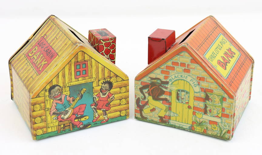 Three Little Pigs Tin House coin bank (JAS) Three Little Pigs Tin House coin bank (JAS)