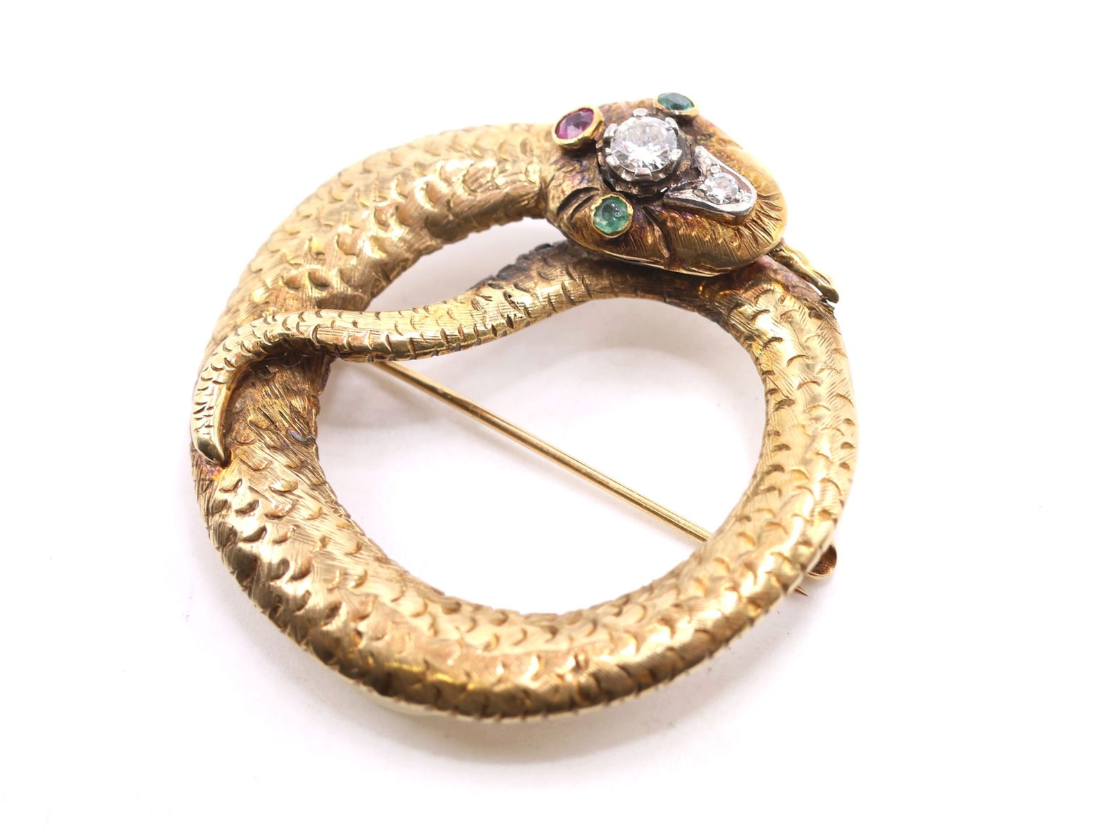 14k YG Snake Pin