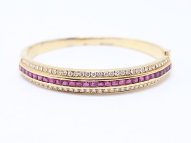 14k YG Ruby and Diamond Bracelet