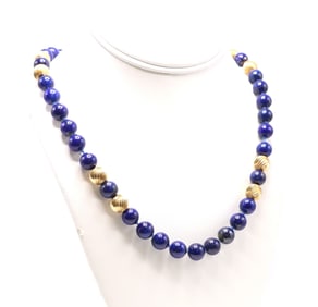 14k YG Lapis Lazuli Necklace