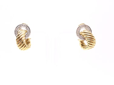 14k YG Diamond Earrings