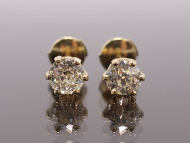 14k YG Diamond Earrings