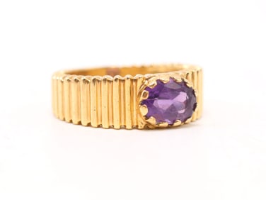 14k YG Amethyst Ring