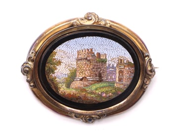 19th c. Micromosaic Pin