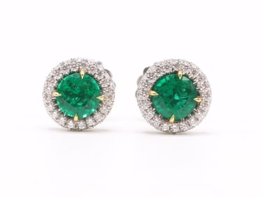 Hamilton 18k WG Emerald Diamond Earrings
