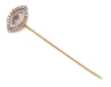18k YG Diamond Lovers Eye Pin