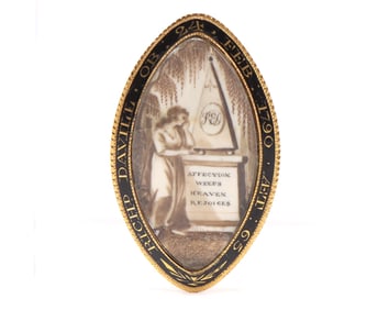 Georgian Gold and Enamel Mourning Brooch