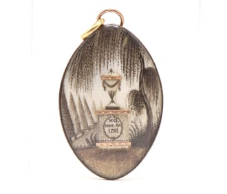 Georgian Gold Mourning Pendant, Dated 1791