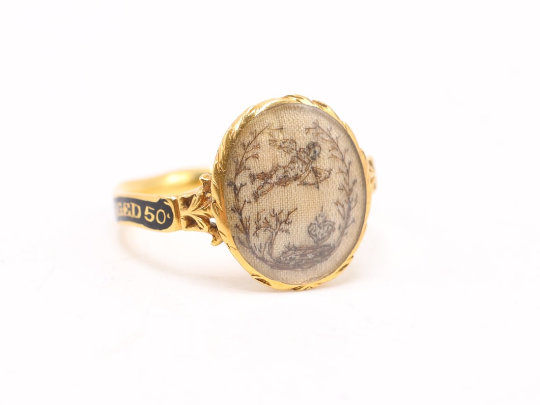Georgian Gold and Enamel Mourning Ring (1 of 6)