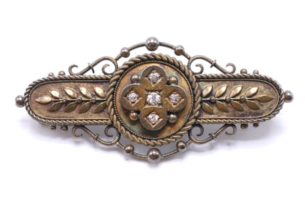 14k YG Diamond Pin