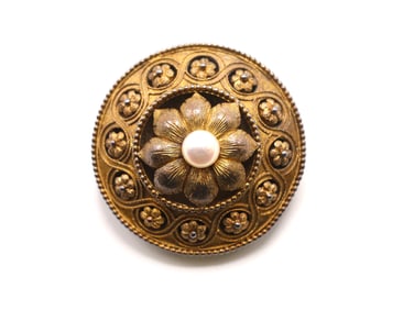 14k YG Mourning Brooch