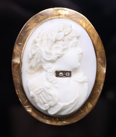 14k YG Cameo Pin