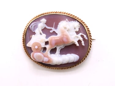 10k YG Cameo Brooch