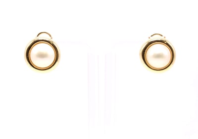 14k YG Mabe Pearl Earrings