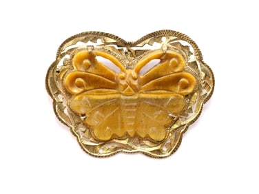 14k YG Tigers Eye Pin