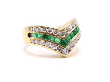 18k Diamond Emerald Ring