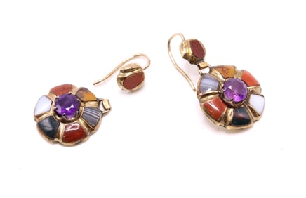 Scottish 15k YG Amethyst Earrings