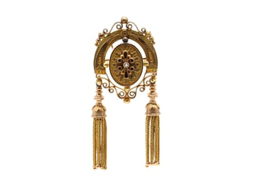 Victorian 10k YG Tassel Brooch