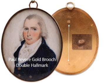 Gold Portrait Brooch by Paul Revere