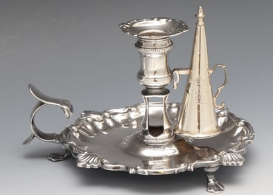 Ebenezer Coker Georgian British Sterling Silver Chamberstick