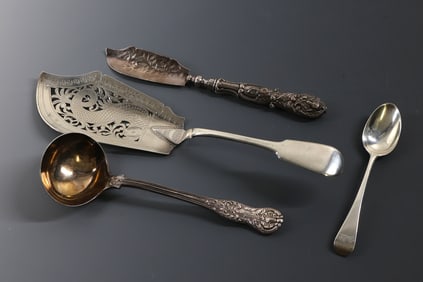 19th C. British Sterling Silver Serving Pieces
