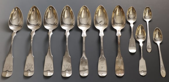 Robert and William Wilson Coin Silver Spoons