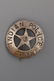 Crow Indian Police Coin Silver Badge