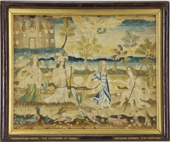 English 17th century Needlepoint, "Judgment of Paris"