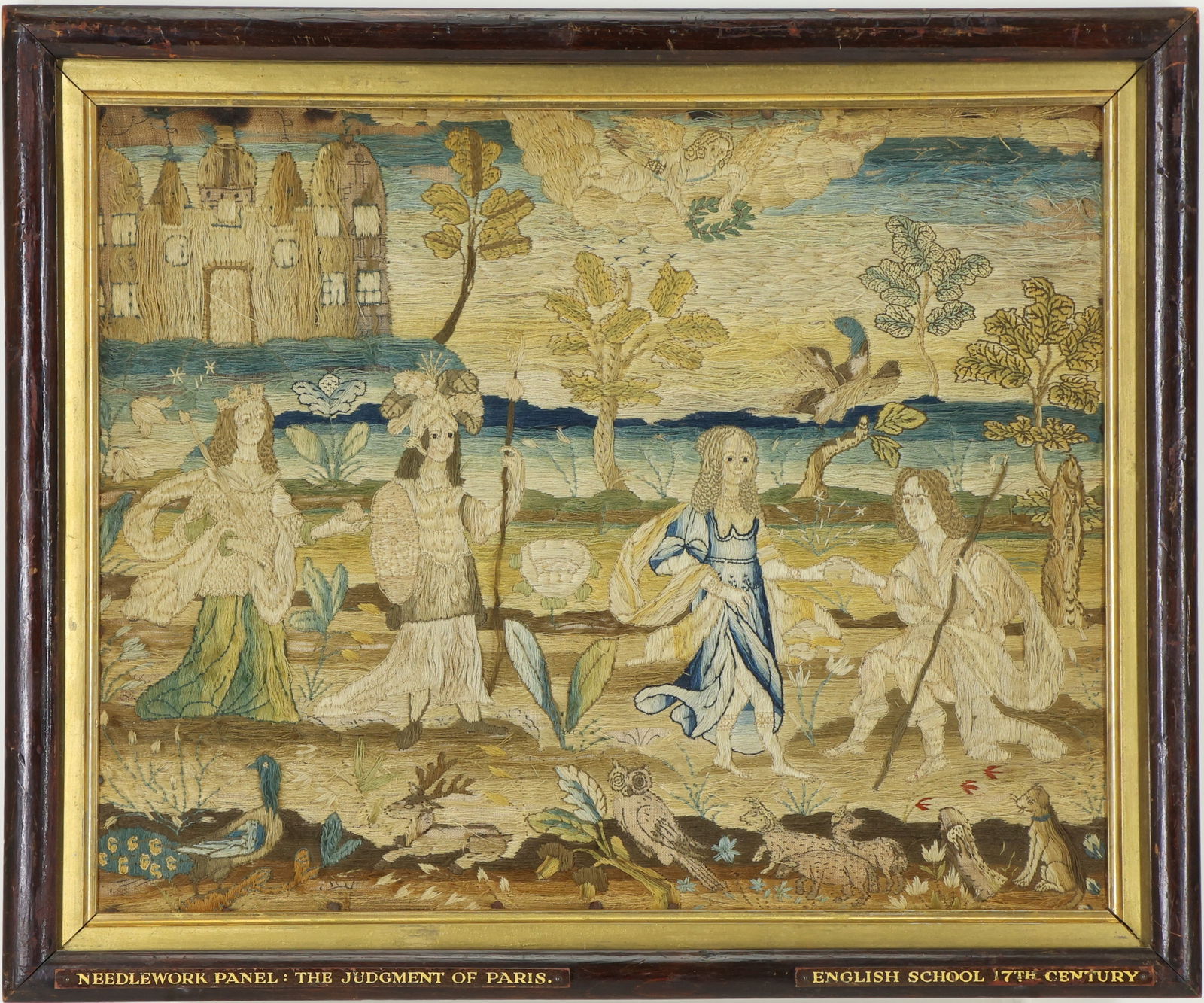 English 17th century Needlepoint, "Judgment of Paris" (1 of 6)