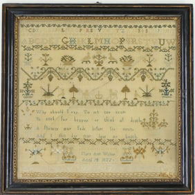 Needlework Sampler by Mary Ann Walker, 1822
