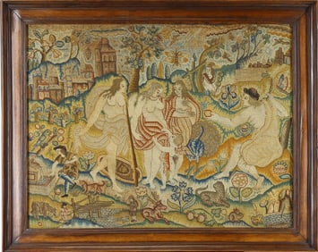 English 17th century Needlepoint, "Judgment of Paris"