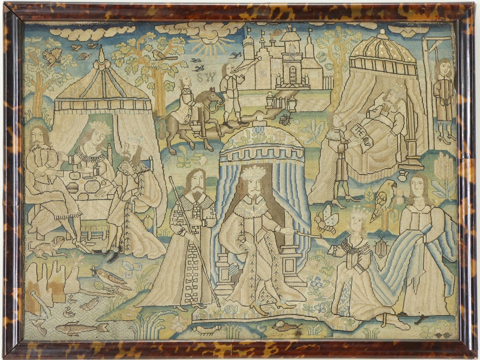 Charles II Canvas Work Picture, circa 1660 (1 of 7)