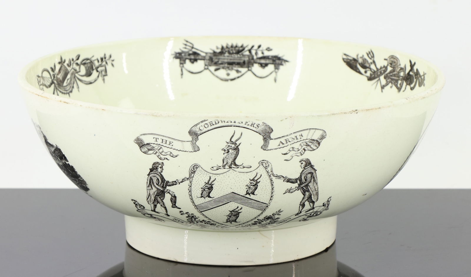 Liverpool Creamware Transfer Bowl, "John Corbett" (1 of 13)