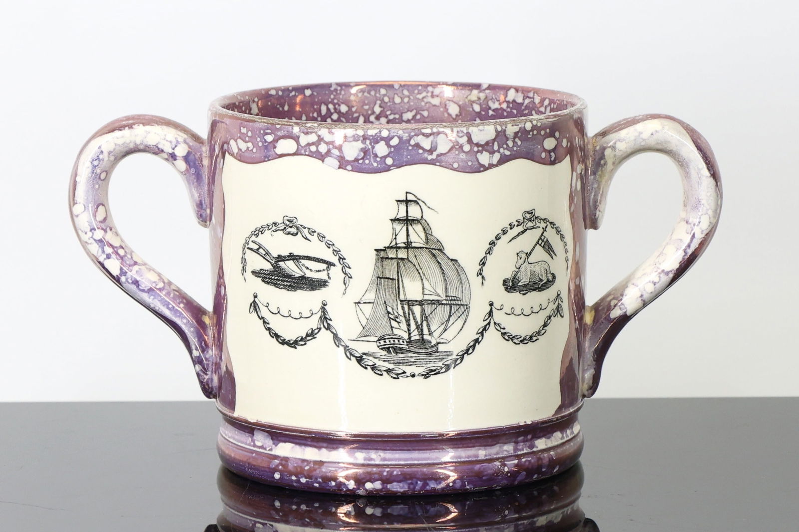 Sunderland Lustre Double Handled Mug (1 of 6)