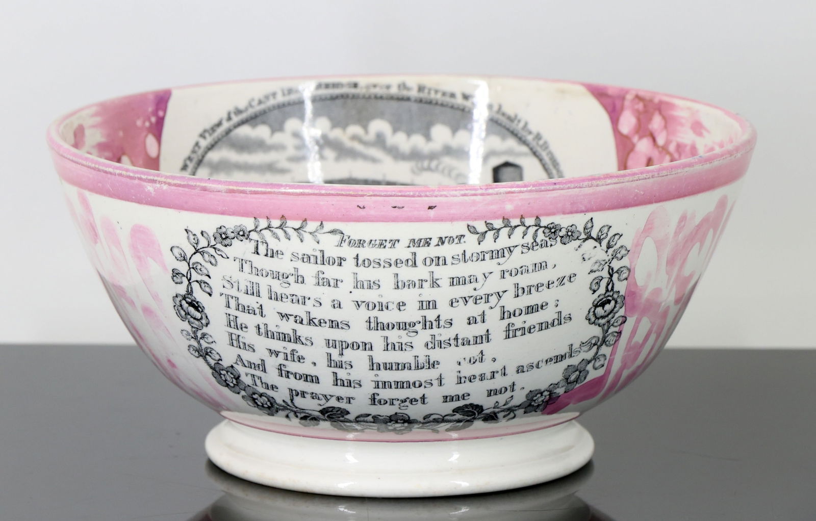 Sunderland Pink Luster Transferware Bowl, c. 1830 (1 of 17)