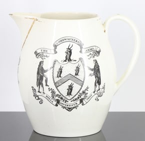 19th Century English Creamware Jug with the Cordwainers' Arms