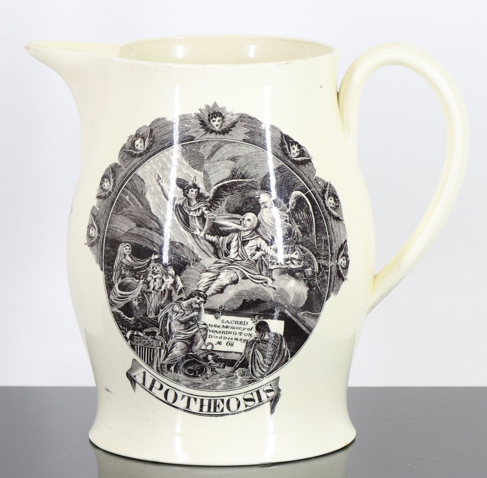 Staffordshire Transferware Jug, "Apotheosis of Washington" (1 of 6)