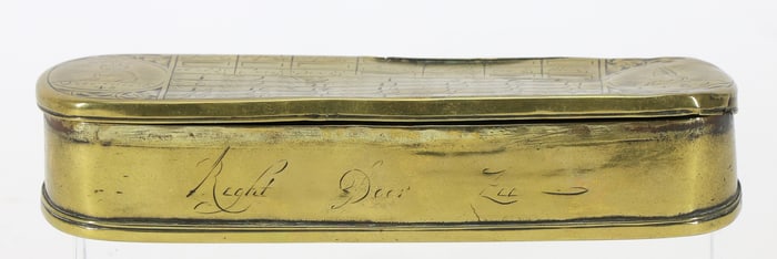Dutch Engraved Snuff Box, Pieter Holm's “Dutchman’s Log??, 18th c.