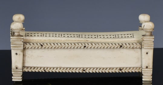 Napoleonic Prisoner of War Carved Bone Games Box, 19th Century